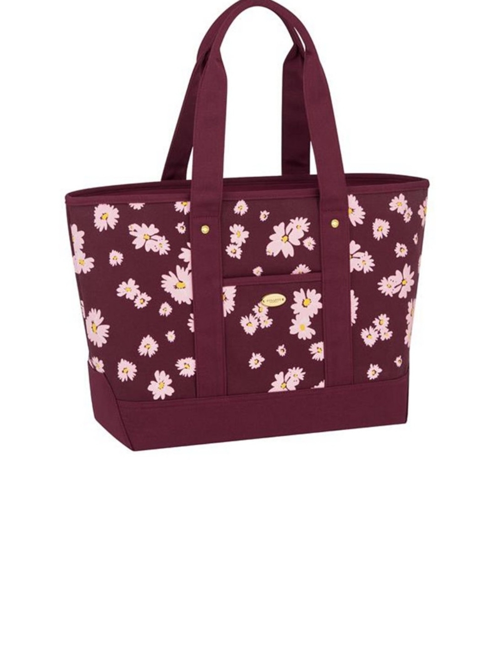 NEW COACH TOTE Floral Maroon Large COACH Tote Bag with Pink Daisy Print